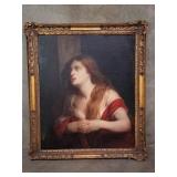 Oil painting on board in the style of