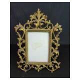 Rococo style brass tone iron picture frame