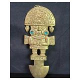 Vintage Peruvian brass Tumi wall decoration