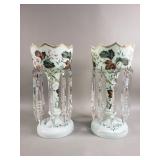 Pair of Victorian mantel lusters