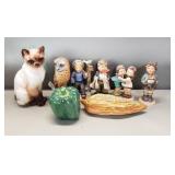 Group of ceramic and porcelain figurines