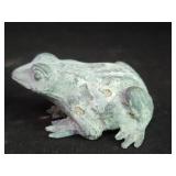 Vintage brass frog paper weight