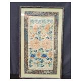Framed Chinese embroidery panel