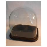 Large Victorian hand blown glass dome & base