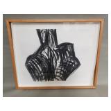 Abstract "Untitled figure" charcoal print by Ken