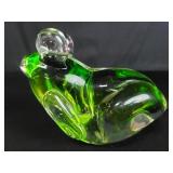 Hand blown glass frog figure