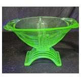 Art Deco uranium glass bowl