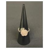 Sterling silver rose quartz ring