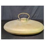 Antique brass bed warmer