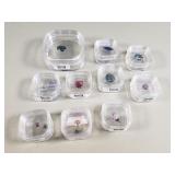 Group of semi precious stones, ruby, spinel, and