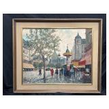 Signed oil on canvas impressionistic Parisian