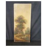 Antique oil painting on board