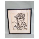 Leonard Baskin "LB AET 29" woodcut print