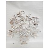Vintage metal olive branch wall art