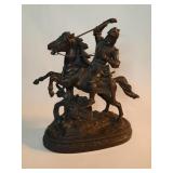Vintage medieval style spelter sculpture