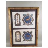 Hand painted Egyptian style zodiac signs on