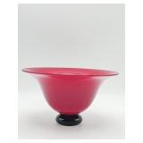 Donald Carlson signed 2001 hand blown ruby red