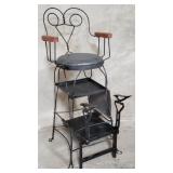 Vintage twisted wire metal shoe shine chair