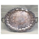 Vintage silver plate serving tray with hallmarks