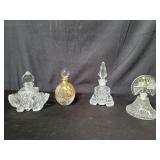 Group of crystal perfume bottles