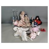 Group of vintage dolls and accessories