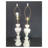Pair of Italian alabaster table lamps