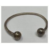 Pair of silver bangle bracelets
