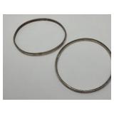 Pair of silver bangle bracelets