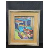Vintage signed V. Shaver oil painting on canvas