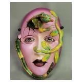 Vintage ceramic hand painted wall mask