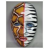 Vintage ceramic hand painted wall mask