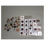 Vintage and antique foreign coins including