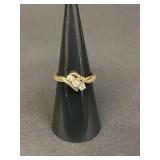 Vintage cubic zirconia gold electric plated ring