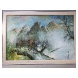 Signed Ho Chao-Chu oil painting on canvas