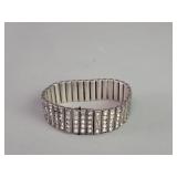 Art Deco sterling silver and rhinestone bracelet
