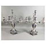 Pair of vintage silver plate candelabras
