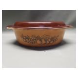 Vintage Pyrex Old Orchard casserole dish with lid