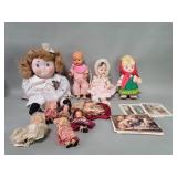 Group of vintage rubber, plastic and fabric dolls