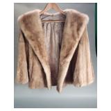 Vintage fur jacket lined with pockets