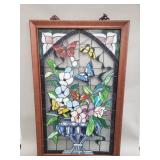 Vintage Tiffany style stained glass panel