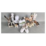 Group of ceramic and porcelain figurines