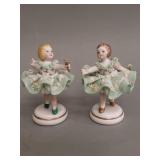 Pair of vintage Irish Dresden porcelain figurines