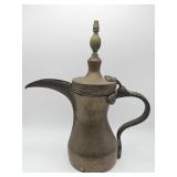 Vintage Middle Eastern handcrafted brass dallah