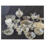 Large lot of 35 vintage Heisey glasses