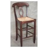 Pottery Barn oak bar stool with rush seat