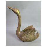 Vintage brass swan planter