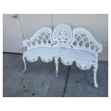 Vintage cast aluminum patio bench