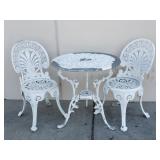 Vintage cast aluminum ice cream parlor set