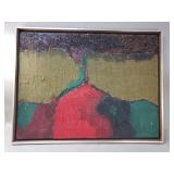 Abstract textured acrylic painting on canvas