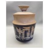 Designs West hand crafted ceramic jar with lid